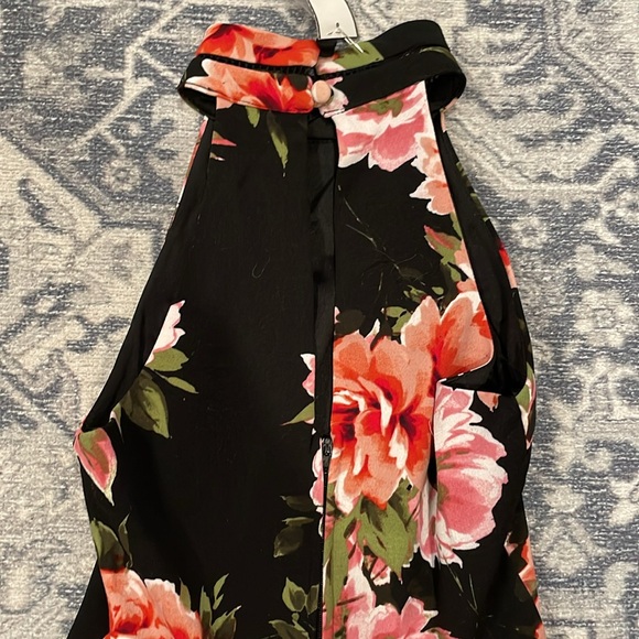 B Darlin Skater Dress, Black with Pink Peony Print - Picture 4 of 10